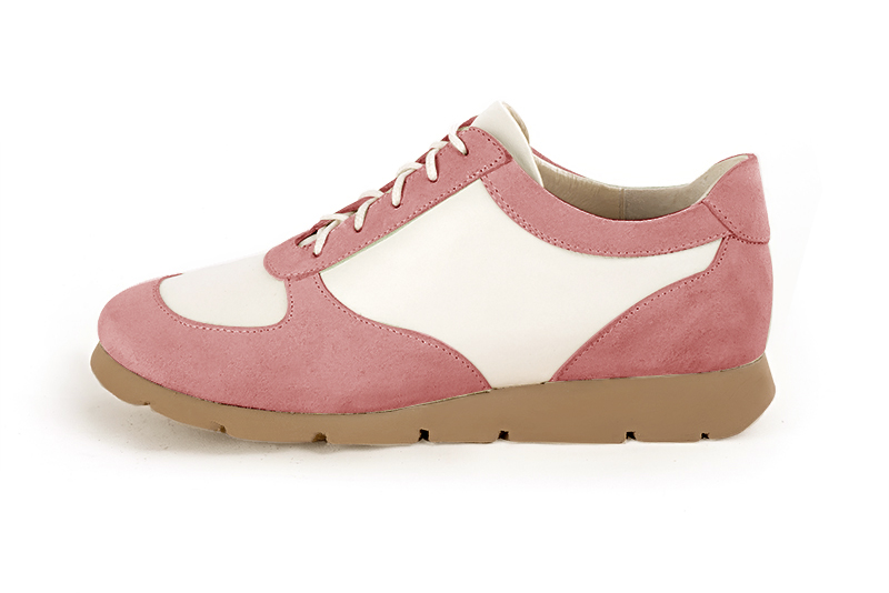 Dusty rose pink and off white women's dress sneakers. - Florence KOOIJMAN